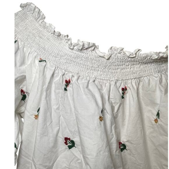 ZARA - white floral off the shouder top - Size XS - Picture 8 of 9